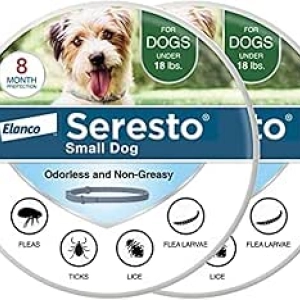 Seresto Small Dog Flea & Tick Collar 2 Pack - 8 Month Protection for Dogs Under 18 lbs