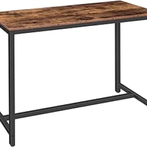 HOOBRO 47.2" Rustic Brown Bar Table - Industrial Counter Height Pub Table for Kitchen