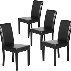 Yaheetech Dining Chairs Set of 4 - PU Leather Parsons Chairs with Wood Legs