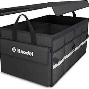 K KNODEL Car Trunk Organizer with Lid - Collapsible Storage for SUV, Truck & Sedan
