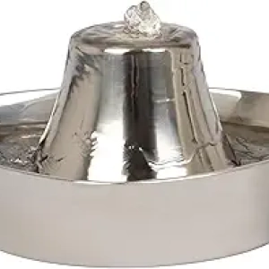 PetSafe Seaside Stainless Steel Pet Water Fountain | Quiet Automatic Hydration System
