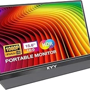 KYY 15.6'' FHD Portable Monitor | USB-C HDMI Gaming Display with Smart Cover