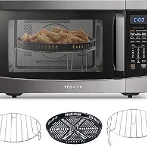 Toshiba 4-in-1 Air Fryer Combo Microwave Oven 1.5 Cu Ft - 1000W Smart Sensor