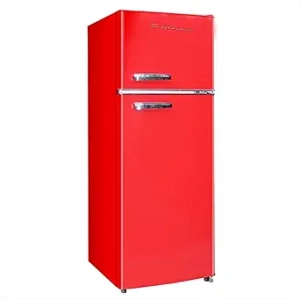 Frigidaire Retro 7.5 cu ft Top Mount Fridge Freezer Combo - Compact Apartment Size Red