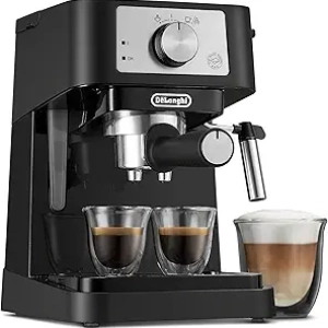 De'Longhi Stilosa 15 Bar Manual Espresso Machine - Compact Espresso Maker with Steam Frother