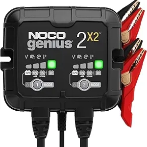 NOCO GENIUS2X2 Smart Battery Charger - 4A Dual Bank 6V/12V for Lead-Acid & Lithium