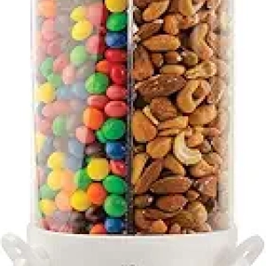 Triple Candy Machine Dispenser - Pearl White Snack & Nut Vending Machine