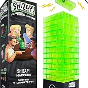 ShiZap! Electric Shock Stacking Block Game - LED Party Game for Teens & Adults