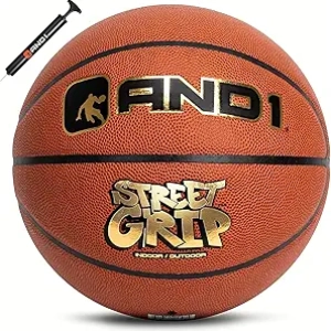 AND1 Street Grip Premium Composite Leather Basketball Size 7 with Pump