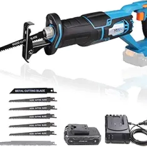 NEWONE 20V Cordless Reciprocating Saw - 2700 SPM Power Tool with LED Light & 7 Blades