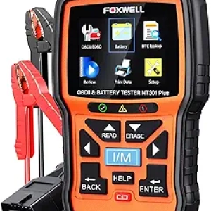 FOXWELL NT301 Plus OBD2 Scanner & Battery Tester - 2-in-1 Car Diagnostic Tool