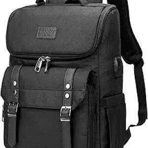YALUNDISI Vintage Travel Laptop Backpack with USB Charging Port - 15.6 Inch