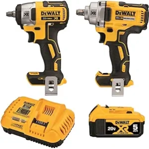 DEWALT 20V MAX Cordless Impact Wrench 2-Tool Combo Kit | 1/2" & 3/8" with Battery