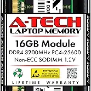 A-Tech 16GB DDR4 3200MHz SODIMM Laptop RAM - PC4-25600 Memory Module