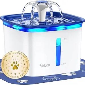 Veken 95oz Pet Water Fountain - Award-Winning Automatic Cat & Dog Water Dispenser