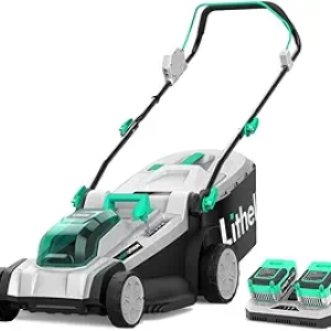Litheli 17 Inch Cordless Lawn Mower with 2x20V Battery & Brushless Motor