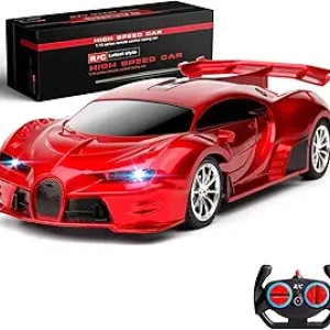 Fast RC Car for Kids - 18 KM/H Remote Control Car with Headlight & 100FT Range