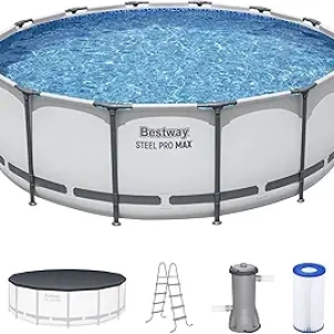Bestway Steel Pro MAX 14' x 48" Above Ground Pool with Filter Pump & Cover