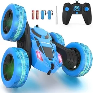 360° Rotating RC Stunt Car for Kids - 4WD Double-Sided Flip Car with LED Lights