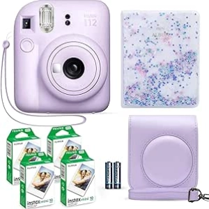Fujifilm Instax Mini 12 Lilac Purple Camera Bundle - 40 Film Sheets & Accessories