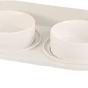 Elevated Ceramic Cat Food and Water Bowl Set with Non-Slip Stand - 16.2 OZ