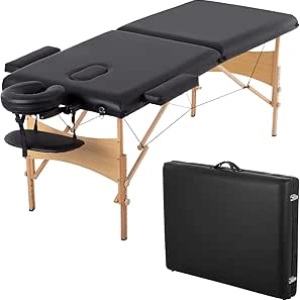 Portable Massage Table 28" - Height Adjustable Spa Bed with Carrying Case