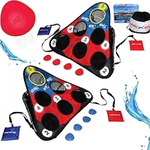 SKIP NN' HOLE Pool Cornhole Game - Floating Skipping Stones Game for Family Fun
