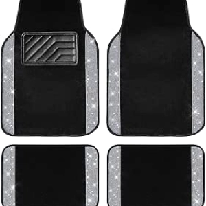 Bling Diamond Car Floor Mats with Rhinestone - Waterproof Anti-Slip Universal Fit