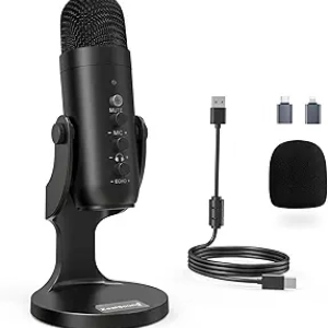 ZealSound K66 USB Podcast Microphone - Studio Quality with Noise Cancellation for PC, Mac & Mobile