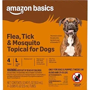 Amazon Basics Flea, Tick & Mosquito Treatment for Large Dogs - 4 Pack