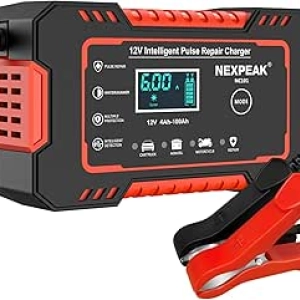 NEXPEAK NC101 12V 6A Smart Battery Charger & Maintainer for Cars, Trucks & Motorcycles