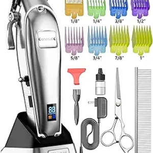 Professional Cordless Dog Grooming Clippers for Thick Coats | Low Noise Metal Blades