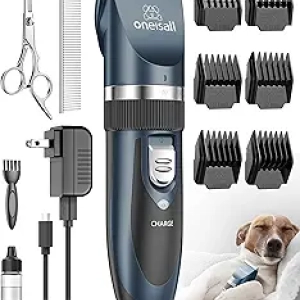 Oneisall Dog Clippers - Quiet Low Noise Pet Grooming Kit for Dogs & Cats