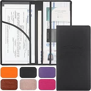 Premium Car Registration & Insurance Card Holder with Magnetic Closure - Black