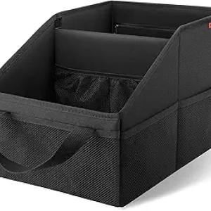 Car Organizer with Dividers & Mesh Pockets - Front/Back Seat Storage Caddy