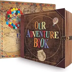 Vintage Adventure Travel Diary Photo Book & Scrapbook Album - Retro DIY Guest Book