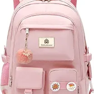 Pink Laptop Backpack 15.6 Inch - Waterproof College Backpack for Girls & Women