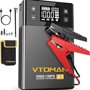 VTOMAN X1 2500A Jump Starter with Air Compressor & Power Bank
