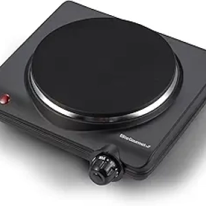 Elite Gourmet 1000W Cast Iron Electric Hot Plate | Portable Countertop Burner