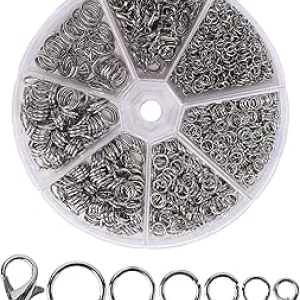 Mr. Pen Open Jump Rings & Lobster Clasps - 1014 pcs Silver Jewelry Making Kit