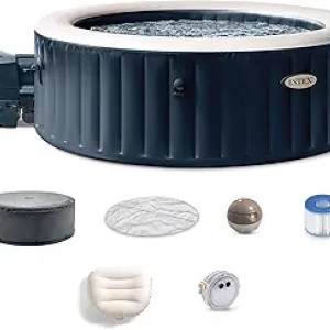 INTEX 28431EP PureSpa Plus 6 Person Inflatable Hot Tub with Bubble Massage & LED Light