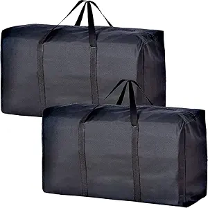 Extra Large Moving Bags 2-Pack | 90L Storage Totes with Zipper & Handles