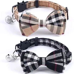 SuperBuddy Breakaway Cat Collars with Bow Bell - 2 Pack Kitten Collar