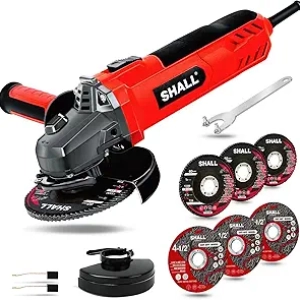 7.5Amp 4-1/2" Angle Grinder - 12000 RPM Metal & Wood Cutter with Guards & Accessories