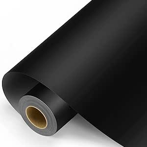 Black Matte Permanent Vinyl Roll 12" x 11FT - Waterproof Adhesive Vinyl for Cutting Machines
