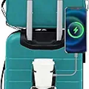 Wrangler Smart Luggage Set 2-Piece Teal with USB Port & Cup Holder