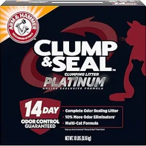 ARM & Hammer Clump & Seal Platinum Cat Litter 18 lbs - 14-Day Odor Control