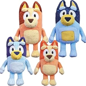Bluey Heeler Family Stuffed Animal Set of 4 - 7-8" Plush Toys for Kids Ages 3+