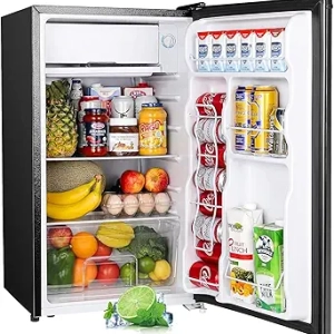 Upstreman 3.2 Cu.Ft Mini Fridge with Freezer - Energy-Efficient Dorm Refrigerator