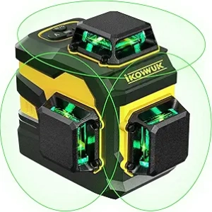 IKOVWUK 12-Line Laser Level - 3x360° Self-Leveling Cross Line with Remote Control